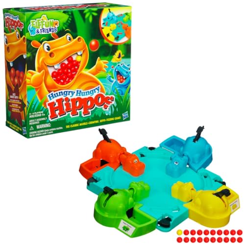 Hasbro Gaming Hungry Hungry Hippos Game, Fun Board Game For Kids, Game For Boys And Girls Ages 4 Years Old And Up, Gift For Kids & Families