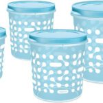 Milton Plastic Cookie Jar  – 1000 Ml, 2000 Ml, 3000 Ml, 5000 Ml(Pack Of 4, Blue)