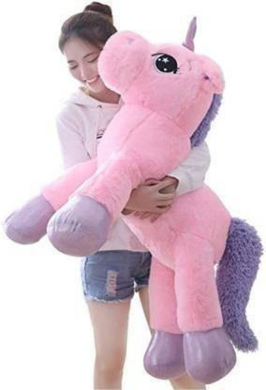 Ozee Medium Size Funny Unicorn Stuffed Animal Plush Toy – 100 Cm(Pink, Blue)