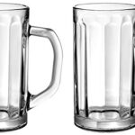 Amazon Brand – Solimo Ariel Glass Beer Mug Set, 470Ml, Set Of 2, Transparent