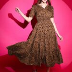 Honky Tonky Women Fit And Flare Brown Midi/Calf Length Dress