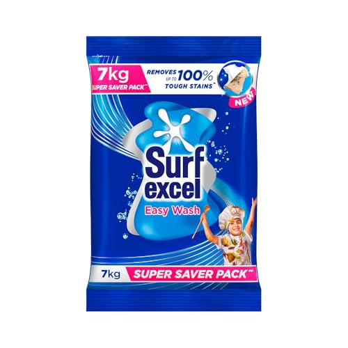 Surf Excel Easy Wash Detergent Powder7 Kg | Superfine Washing Powder | Dissolves Easily & Removes Tough Stains | Suitable For All Washing Machines (Pack Of 1)