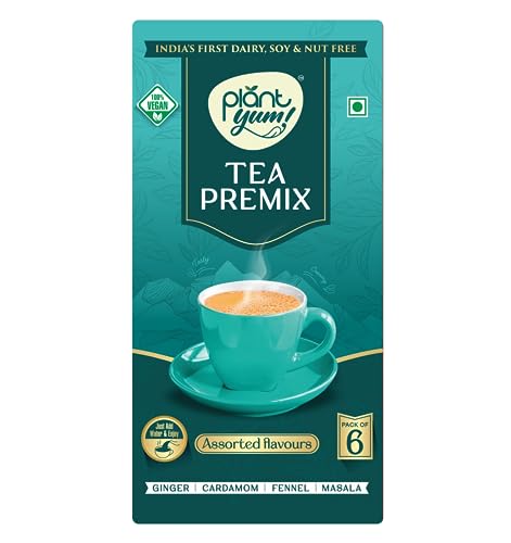 Plant Yum Premium Tea Premix – Instant Chai | Easy-To-Make | Ready-To-Drink | Pack Of 6 Assorted.