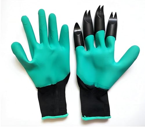 Krushika Enterprise Garden Claw Gloves With Abs Fingertips For Digging & Planting – Heavy Duty Washable Gloves For Gardening, Yard Work, Farming & Outdoor Tasks – Free Size
