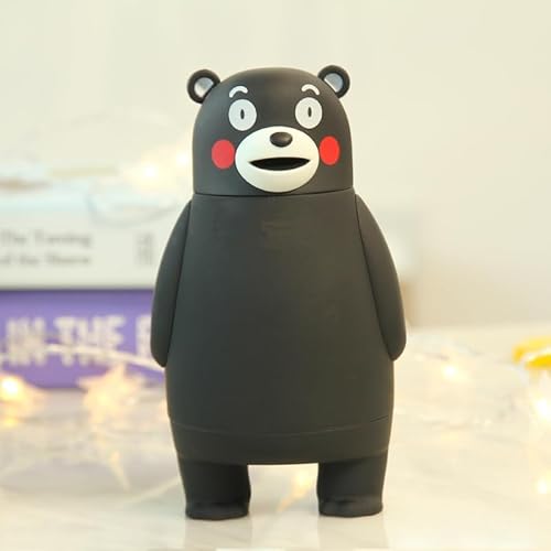 Krushika Enterprise Cartoon Water Bottle For Kids – Cute Milk & Juice Bottle – Leakproof, Bpa-Free, Lightweight For School, Picnic, Travel – Child-Friendly Shape (Black Panda Water Bottle)