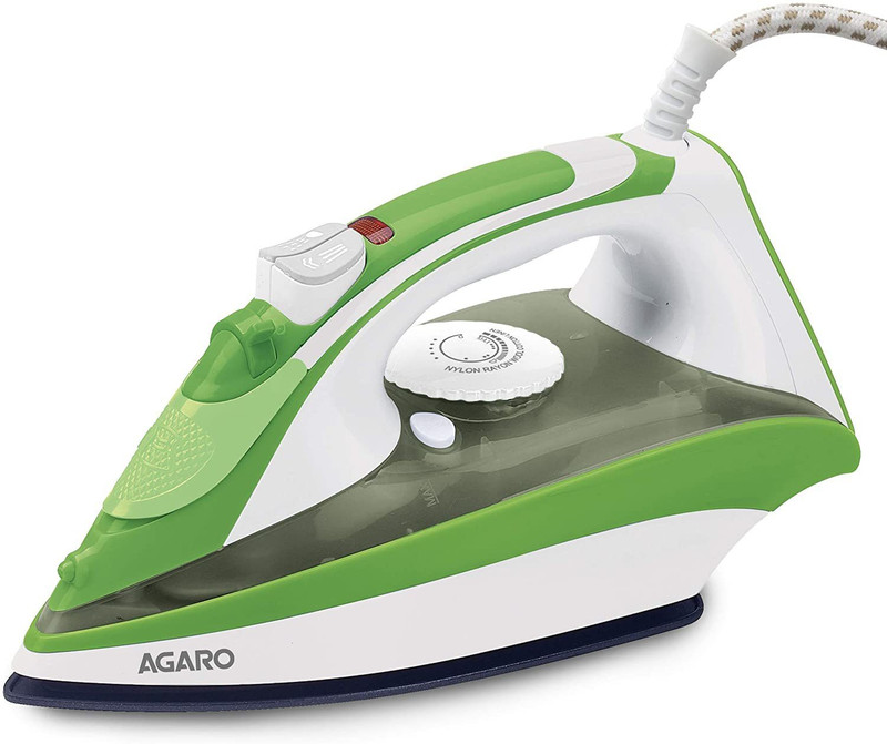 Agaro Edge+ Steam Iron 1600W With Non-Stick Sole Plate, Variable Steam Control & Spray/Steam/Dry Function 1600 W Steam Iron(Green)