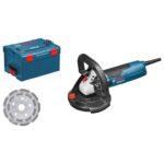 Bosch Gbr 15 Cag Heavy Duty Concrete Grinder, 1,500W, 9,300 Rpm, M14, 125 Mm, Constant Speed, Bosch Click & Clean System, 2.6 Kg, + 4 Accessories & L-Boxx 238, 1 Year Warranty