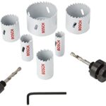 Bosch Professional 9Pc Electrician Holesaw Set With Bim Holesaws, 20Mm/25Mm/32Mm/38Mm/51Mm/64Mm