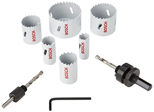 Bosch Professional 9Pc Electrician Holesaw Set With Bim Holesaws, 20Mm/25Mm/32Mm/38Mm/51Mm/64Mm