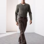 Marks & Spencer Solid V Neck Casual Men Grey Sweater