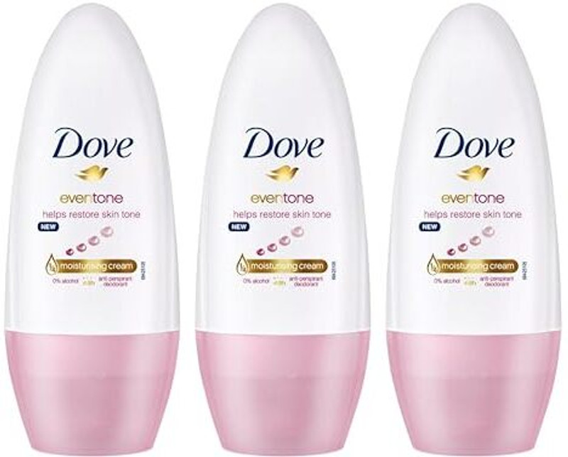 Dove Even Tone 48H Odour Protection Deodorant Roll-On  –  For Women(150 Ml, Pack Of 3)