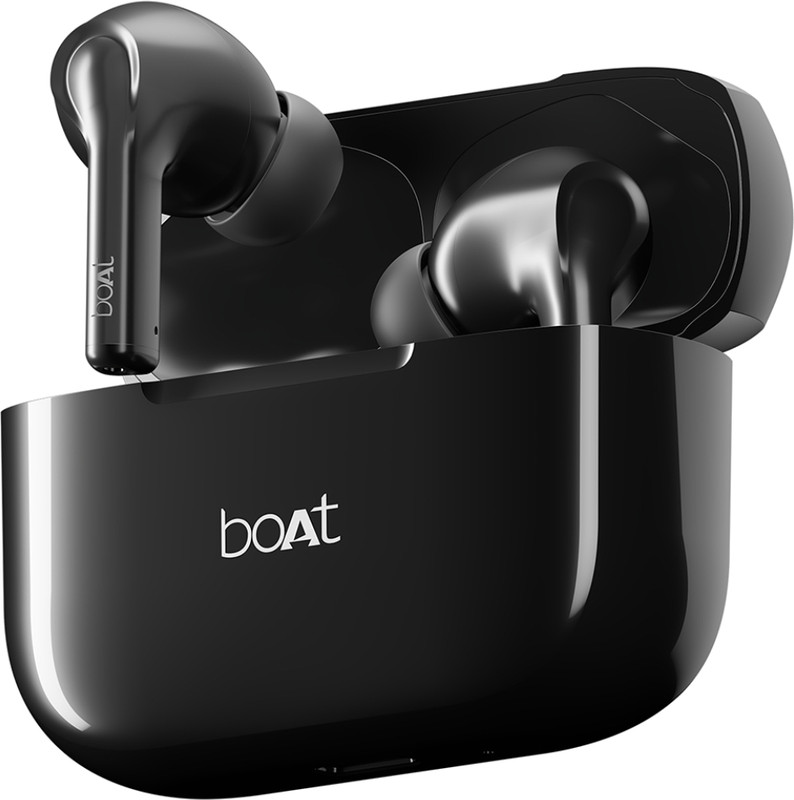Boat Airdopes 161/163,Asap Charge,40 H Battery, Stream Ad Free Music Via App Support Bluetooth(Pebble Black, True Wireless)