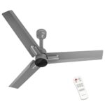 Polycab Wizzy Neo 1200Mm 5-Star Bldc, Remote Ceiling Fan For Living Room| 55% Energy Saving, 100% Copper, High Air Delivery, 6 Speed Setting, Free Installaion | 4-Yr Warranty【Grey Chrome】