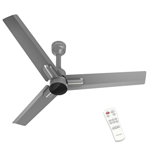Polycab Wizzy Neo 1200Mm 5-Star Bldc, Remote Ceiling Fan For Living Room| 55% Energy Saving, 100% Copper, High Air Delivery, 6 Speed Setting, Free Installaion | 4-Yr Warranty【Grey Chrome】