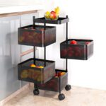 Flipkart Smartbuy 4 Layer Kitchen Trolley Storage Rack Square Design Fruits & Vegetable Basket Iron Kitchen Trolley(Pre-Assembled)