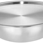 Amazon Brand – Solimo Stainless Steel Triply Tasla With Lid | 32Cm | 6.7 L | Silver