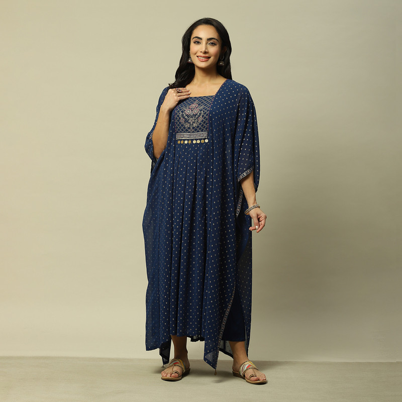 Rangriti Printed Polyester Women Kaftan