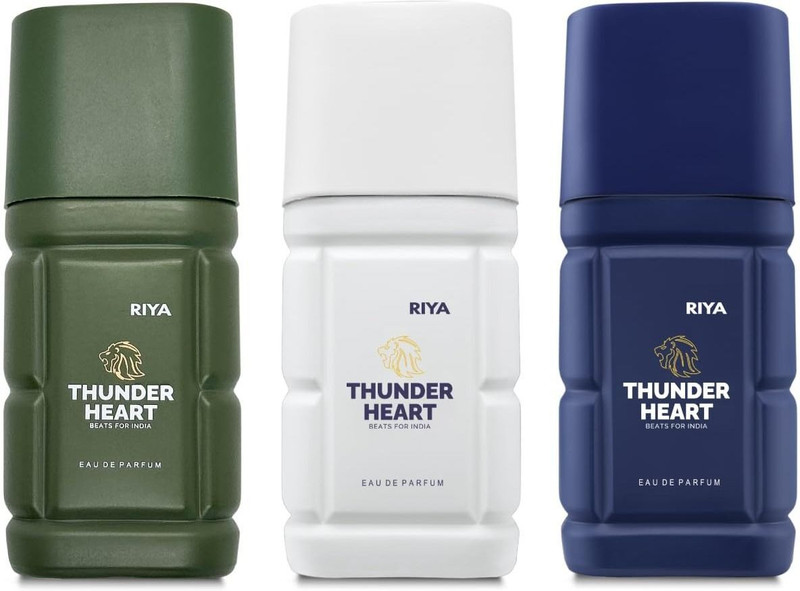 Riya Thunderheart Green, White & Blue | Pack Of 3 | 30Ml Each Eau De Parfum  –  90 Ml(For Men)