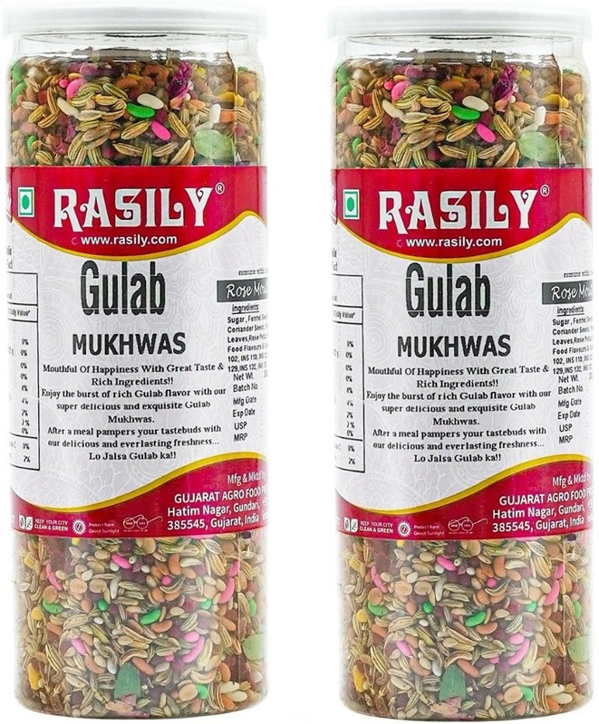 Rasily Gulab Mukhwas Mouth Freshener (Gulab Mukhwas Pack Of 2) Mouth Freshener(2 X 150 G)
