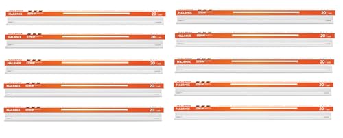 Halonix 20-Watt Led Batten/Tubelight | Streak Square 4-Ft Led Batten For Living Room & Bedroom | Cool Day Light, Pack Of 10