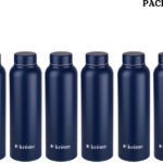 Kreme Breezer Blu 1L Pk6 1000 Ml Steel Bottle(Pack Of 6, Blue)