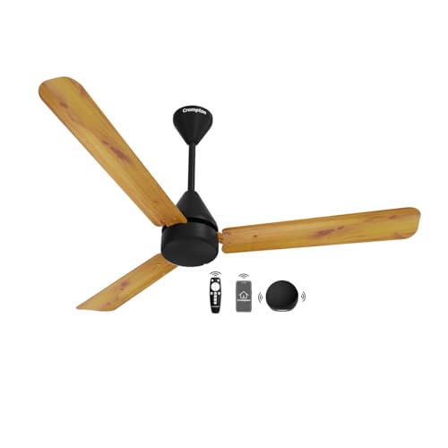 Crompton Energion Hyperjet Smart 1200Mm Bldc Ceiling Fan | Wi-Fi, Bluetooth & Remote | Alexa & Ok Google | Bee 5 Star Energy Rated | High Air Delivery | 2 Year Manufacturer Warranty | Light Pinewood