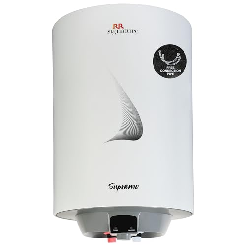 Rr Signature Supremo 25L Star Rated Storage Water Heater For Home | Glass Line Tank Geyser | 8 Bar, Suitable For High Rise |Thermal Cutout |Safety Valve 2 Yr Warranty On Product & 6 Yr On Tank By Rr