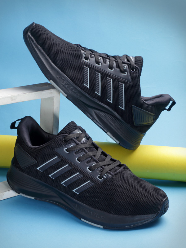 Action Athleo Atg 752 Comfortable Lightweight Breathable Sports Lace Up Running Shoes For Men(Black , 8)