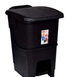Aristo Black 12 Ltr Plastic Pedal Garbage Waste Dustbin