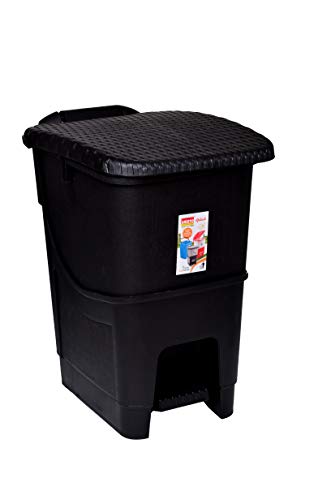 Aristo Black 12 Ltr Plastic Pedal Garbage Waste Dustbin