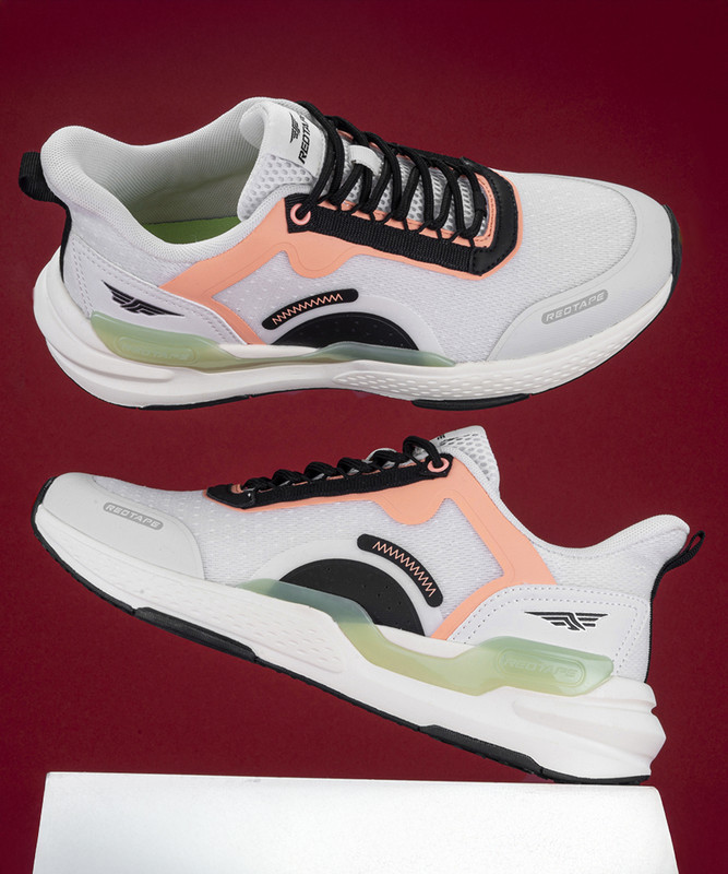 Red Tape | Cultured Round-Toe Shape & Cushioning Technology Walking Shoes For Men(White , 9)