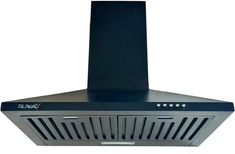 Ruwa Viva 60 Black Wall Mounted Black 800 Cmh Chimney