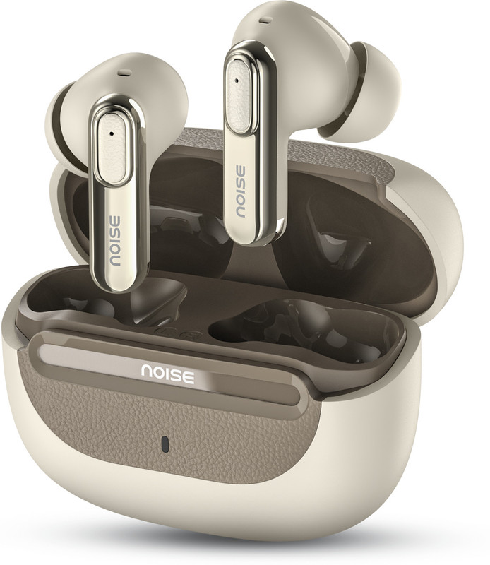 Noise Buds Uno, 40Hrs Playtime, Quad Mic With Enc, Premium Leather Accent, Dual Pair Bluetooth(Ivory Grain, True Wireless)