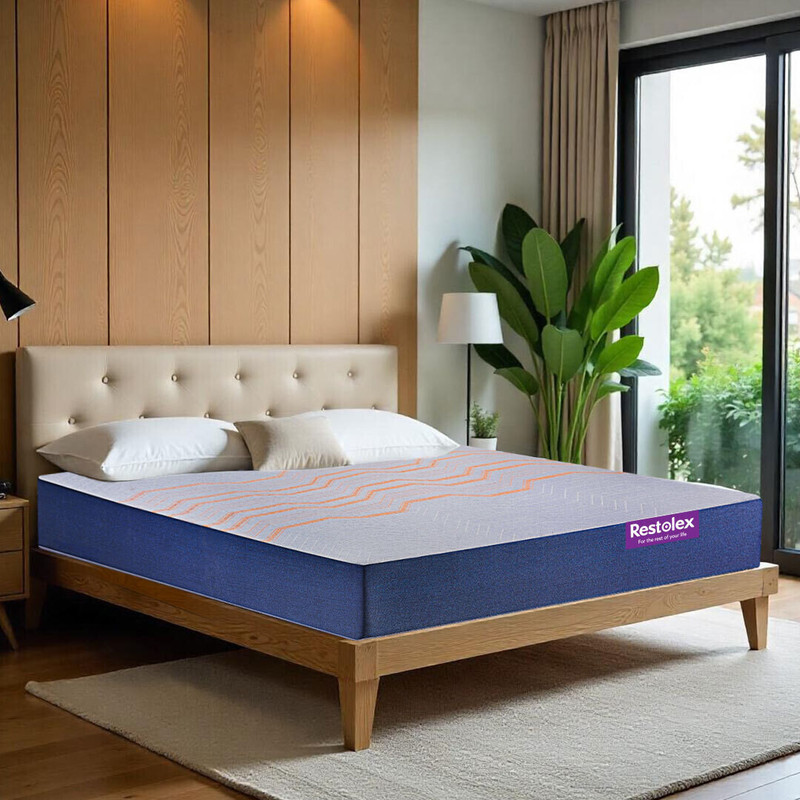 Restolex Anti-Stress Reversible Memory Foam Roll-Pack 6 Inch Single Memory Foam Mattress(L X W: 78 Inch X 36 Inch)