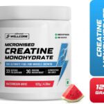 Wellcore Pure Micronised Creatine Monohydrate | Lab Tested | Enhanced Absorption Creatine(122 G, Watermelon Wave)