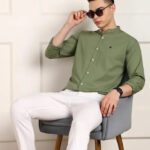 Fubar Men Solid Casual Light Green Shirt