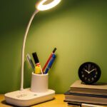Weird Wolf 3 Colour Mode Type- C Rechargeable Table Lamp For Study, Flexible Gooseneck Led Table Lamp(44.5 Cm, White)