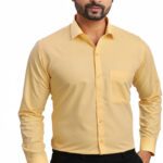Colours ‘N’ Collars Men Solid Formal Yellow Shirt