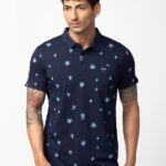 Spykar Printed Men Polo Neck Green T-Shirt