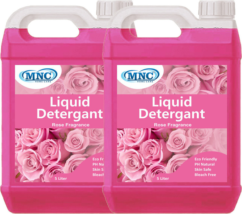 M&C Liquid Detergent Pink For All Type Of Cloth, Top And Front Load Machine (10 L) Rose Liquid Detergent(2 X 5 L)