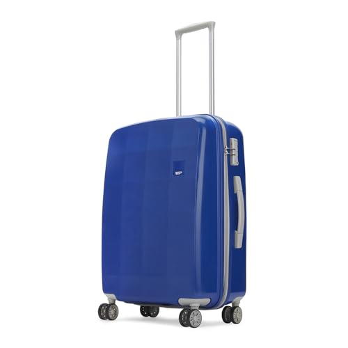 Vip Polypropylene (Pp) Rigel Check-In 67 Cm (Medium) 8 Spinner Wheels Trolley Bags For Travel, Hard Case Lightweight Bag With Tsa Lock And Wet Pouch Suitcase For Travel (Blue)