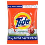 Tide Plus Detergent Washing Powder – 10Kg Mega Saver Pack | Jasmine & Rose Fragrance | Removes Deep-Seated Oil, Gravy, Tea Stains | World’S No. 1 Detergent Brand