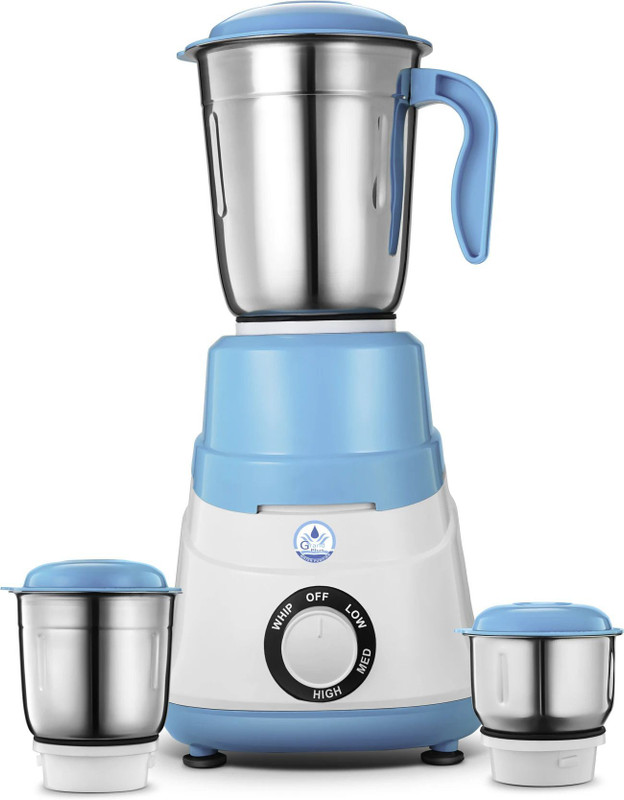 Grand Plus Sky Blue 550 W Mixer Grinder(Neo | 3 Jars | White, Sky Blue)