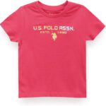 U.S. Polo Assn. Baby Boys Printed Pure Cotton Regular T Shirt(Red, Pack Of 1)