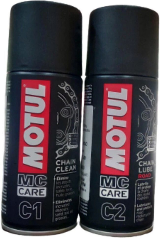 Motul Chain Clean C1 & Chain Lube C2 Mc Care 150Ml Combo Noko Coolant Blue(150 Ml, Pack Of 2)