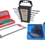 Visko 819 Hand Tools Combo With With 6″Junior Hacksaw Frame, With Plastic Handle, Crv Allen Key Set (Blue) – Pack Of 9, Combination Screwdriver Set (Pack Of 6), Doe Spanner Set (Silver, 8-Pieces) Combination Screwdriver Set(Pack Of 4)