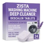 Zista Lavender-Scented 24 Pcs Washing Machine Deep Cleaner Descaler Tablets For All Front And Top Load Machines, With Descaling And Stain-Removing Power