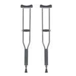 Vissco Astra Under Arm Crutches Aluminium, Crutches For Those Physically Chalenged With Adjustable Elbow Support, Pvc Grip Handle, Light Weight & Height Adjustable, Walking Stick (1 Pair) – Xl (Grey)