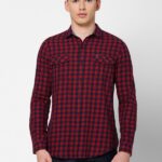 Lee Men Checkered Casual Red Shirt