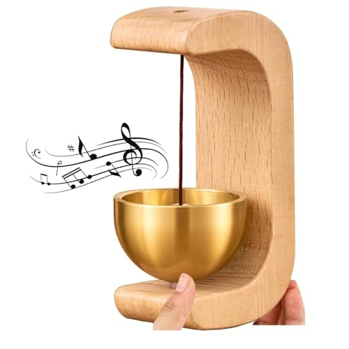 Beech Wood Magnetic Door Chime With Brass Bell – Decorative Dopamine Doorbell For Home & Shops | Wooden Door Hanging Entrance Bell